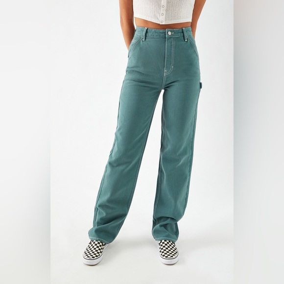 PacSun Ocean Green '90s Boyfriend Carpenter Pants - Picture 4 of 12